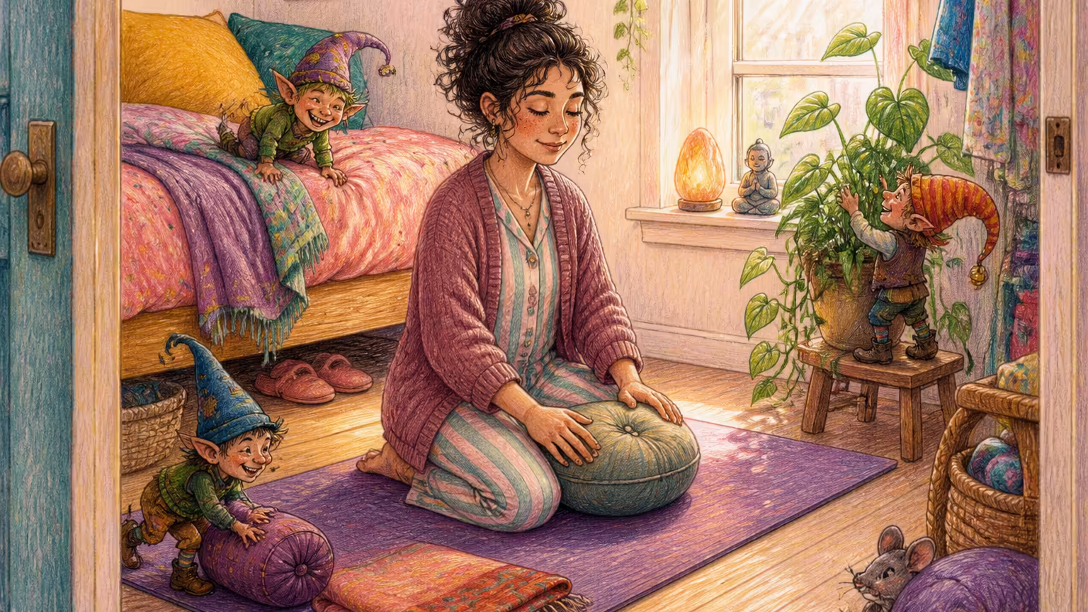 Tu espacio de yoga y meditación en casa (sin gastar)