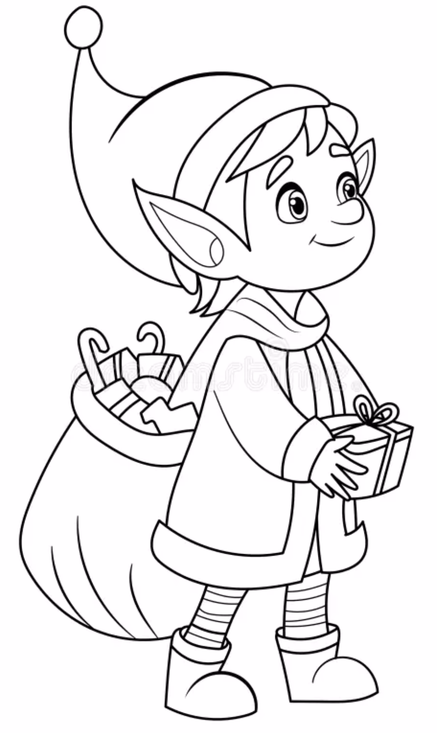 Duende de Navidad para colorear 7