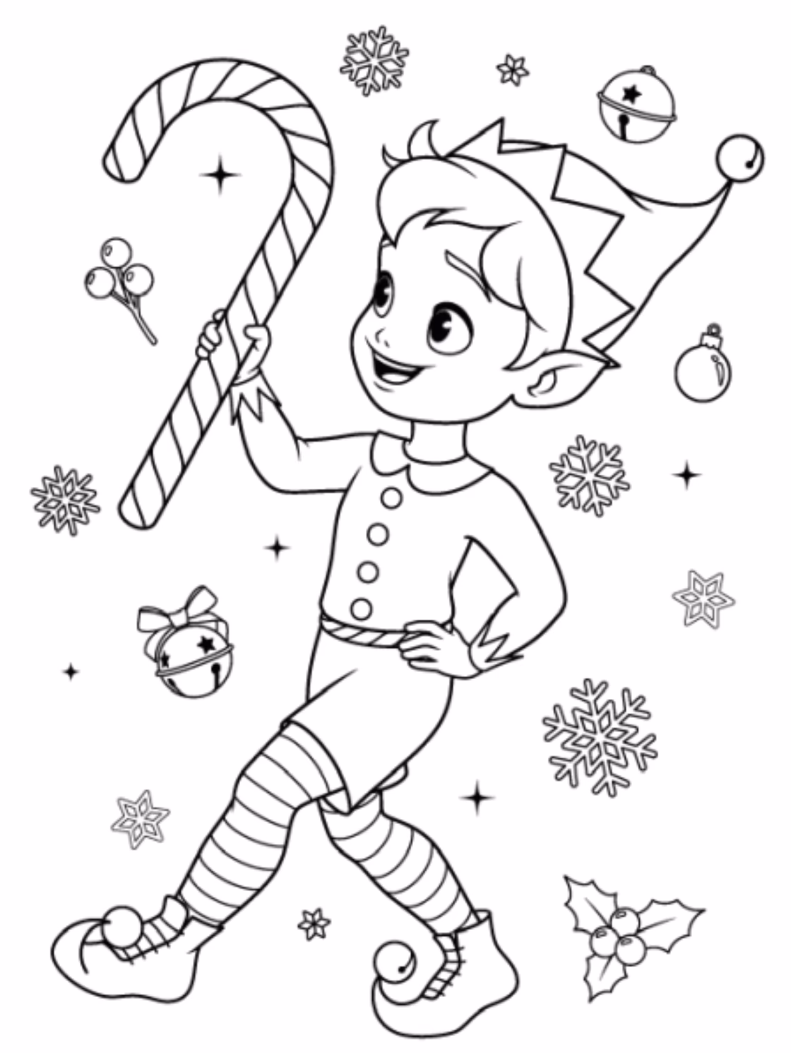 Duende de Navidad para colorear 4