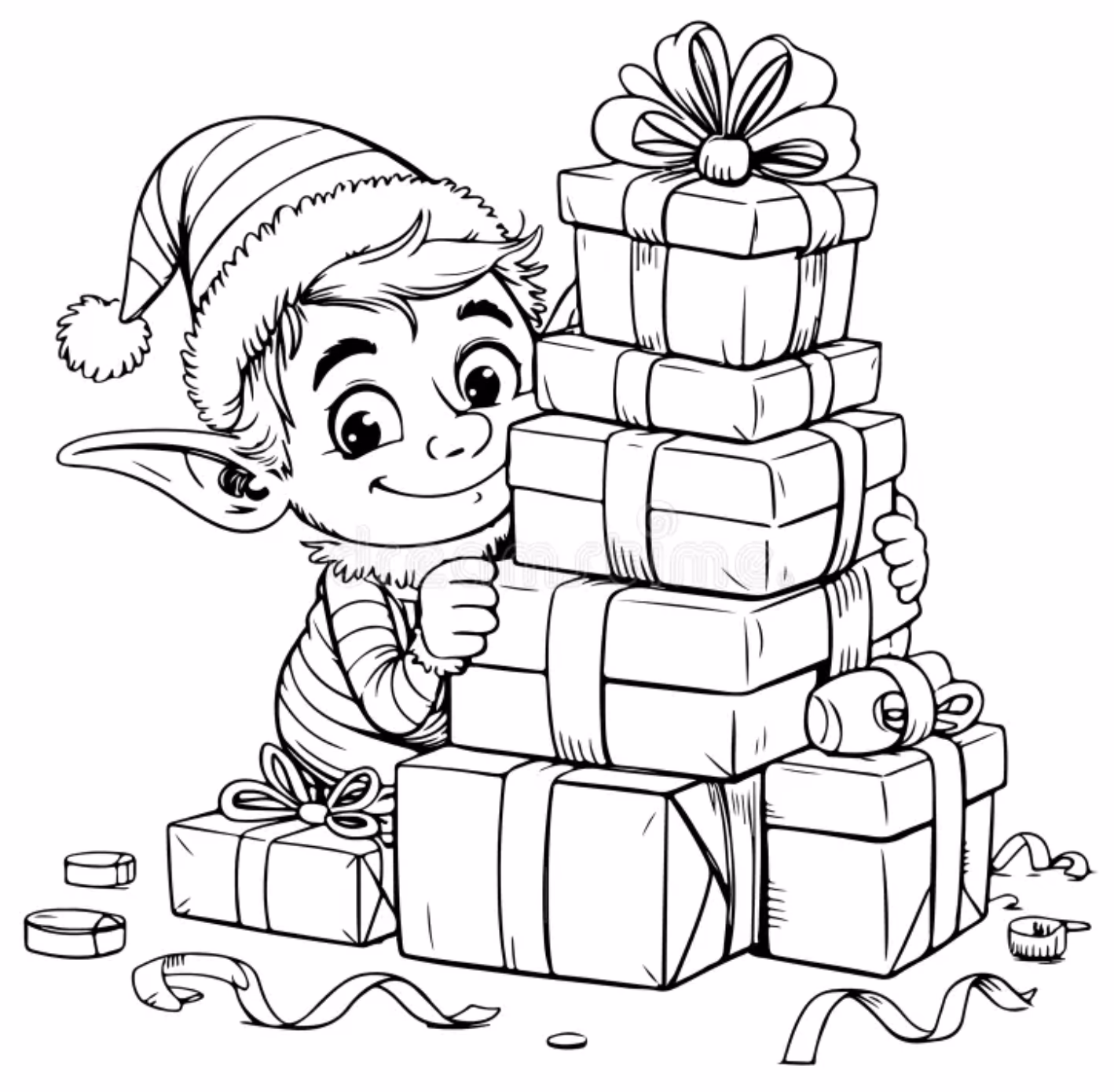 Duende de Navidad para colorear 3