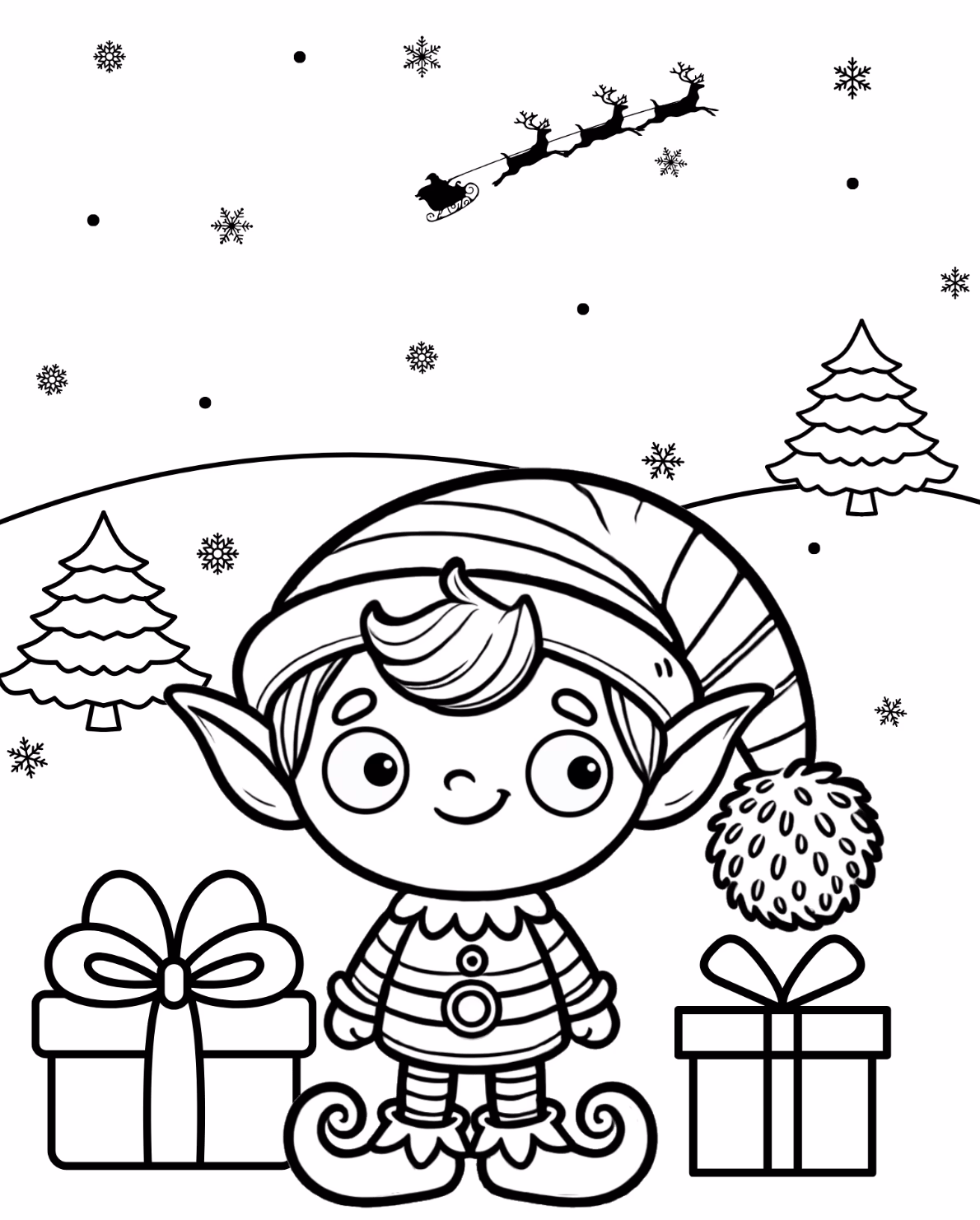 Duende de Navidad para colorear 6