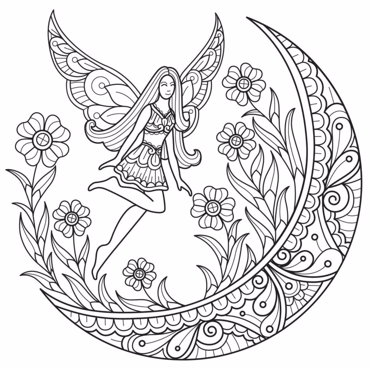 Mandalas de hadas para colorear 2