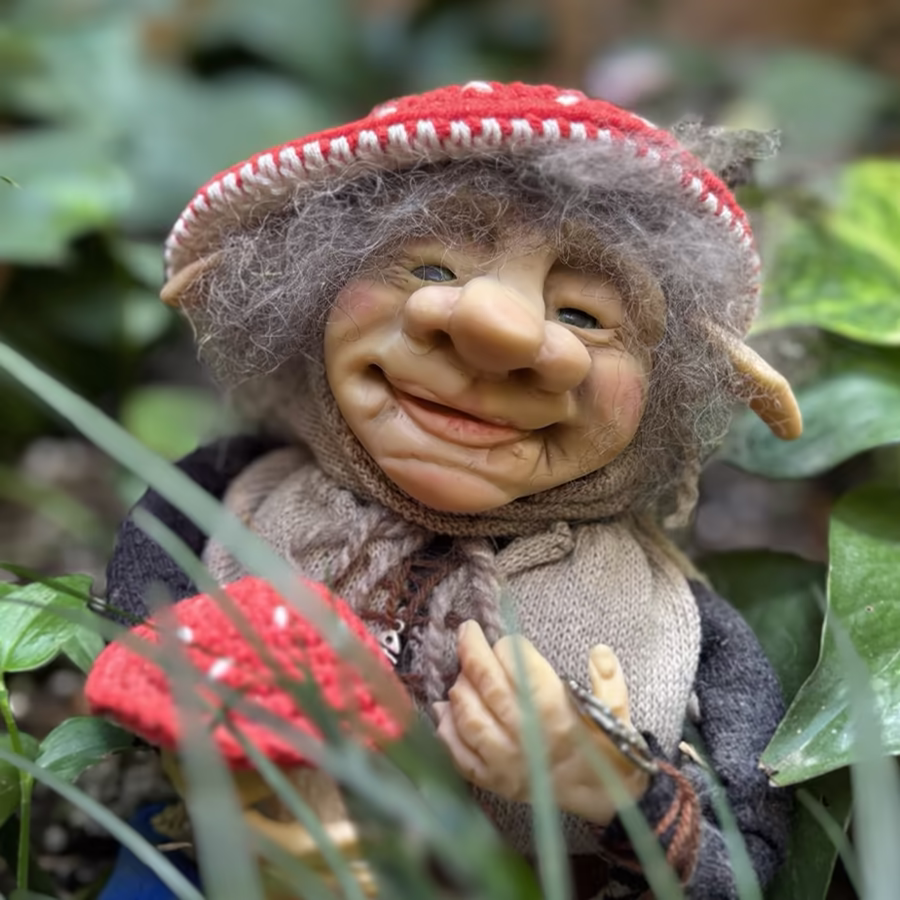 Duende Porcelana Con Setas De Lana