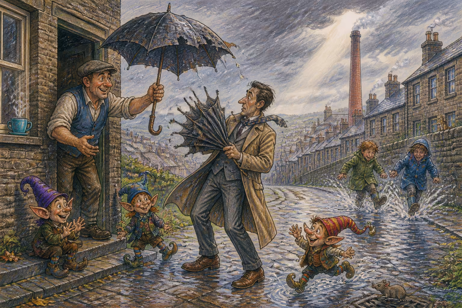 A Magikitos scene that pictures the expression It's grim up north