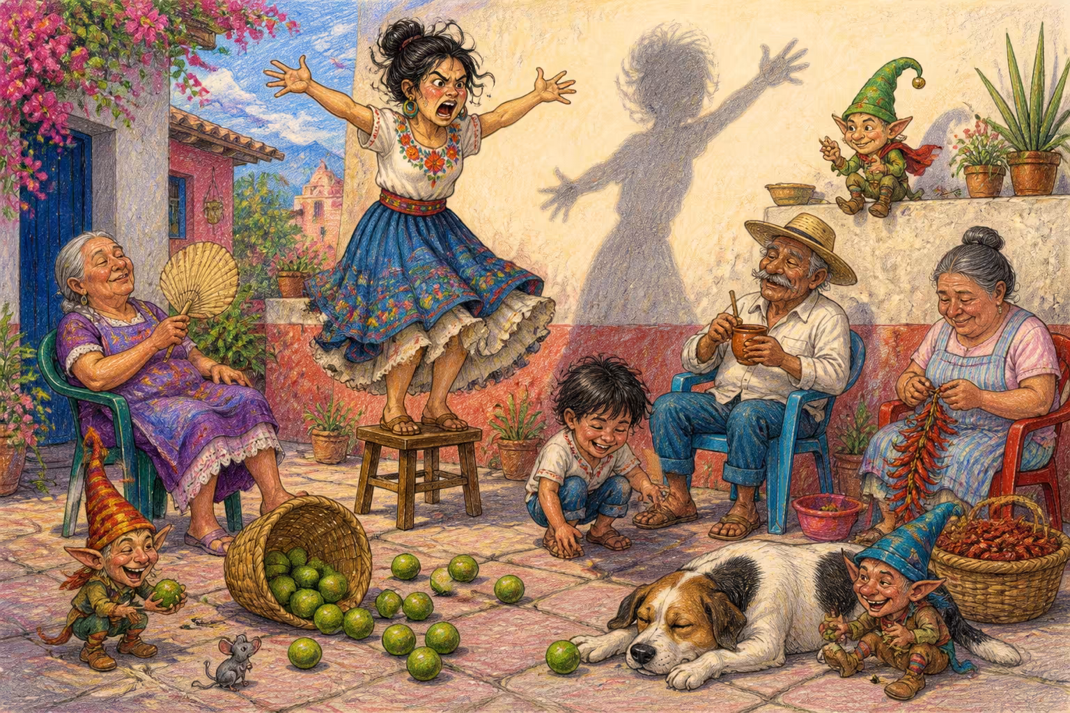 Escena de los Magikitos que ilustra la expresión Calmantes montes