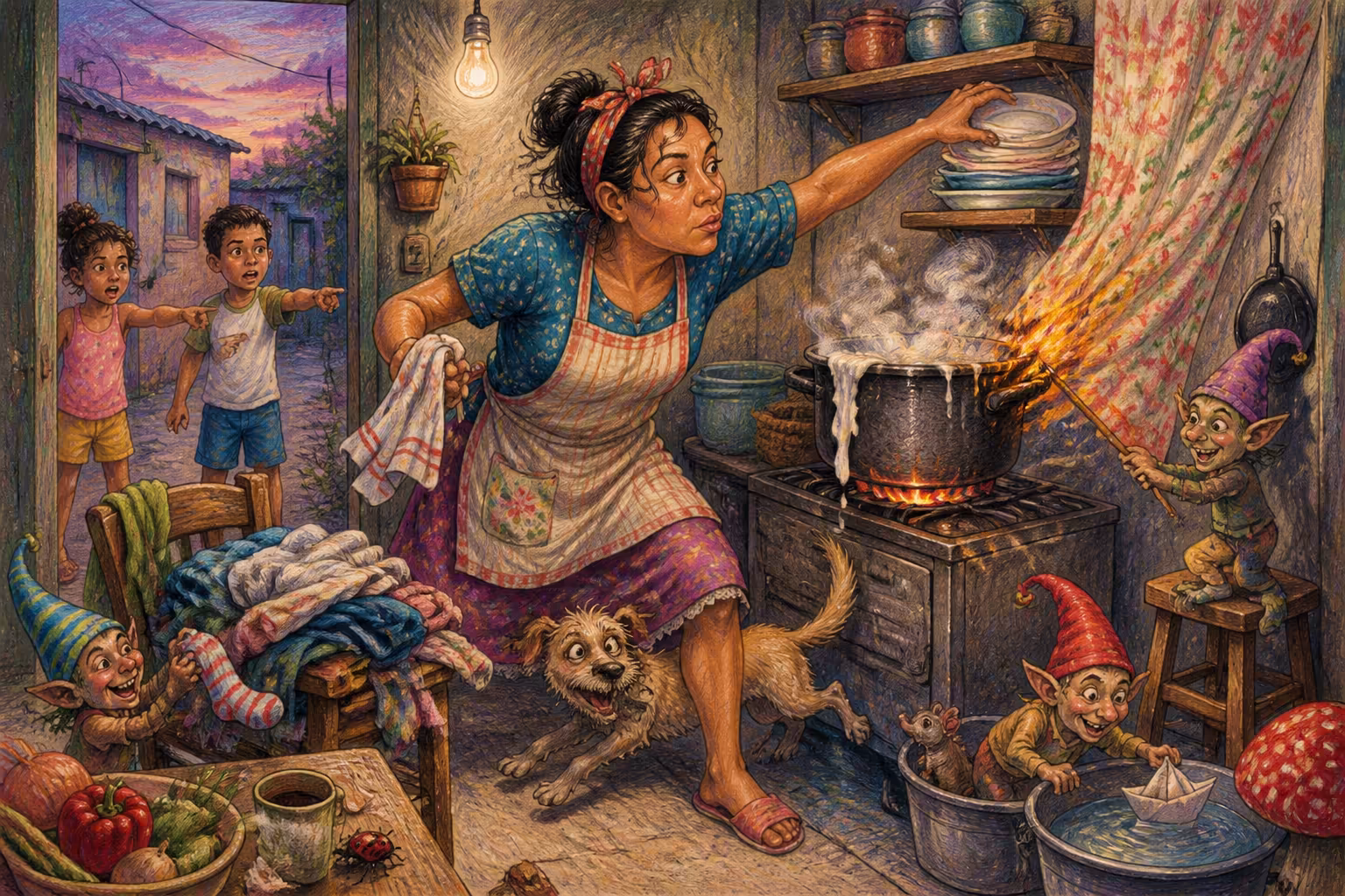Escena de los Magikitos que ilustra la expresión Donde las papas queman