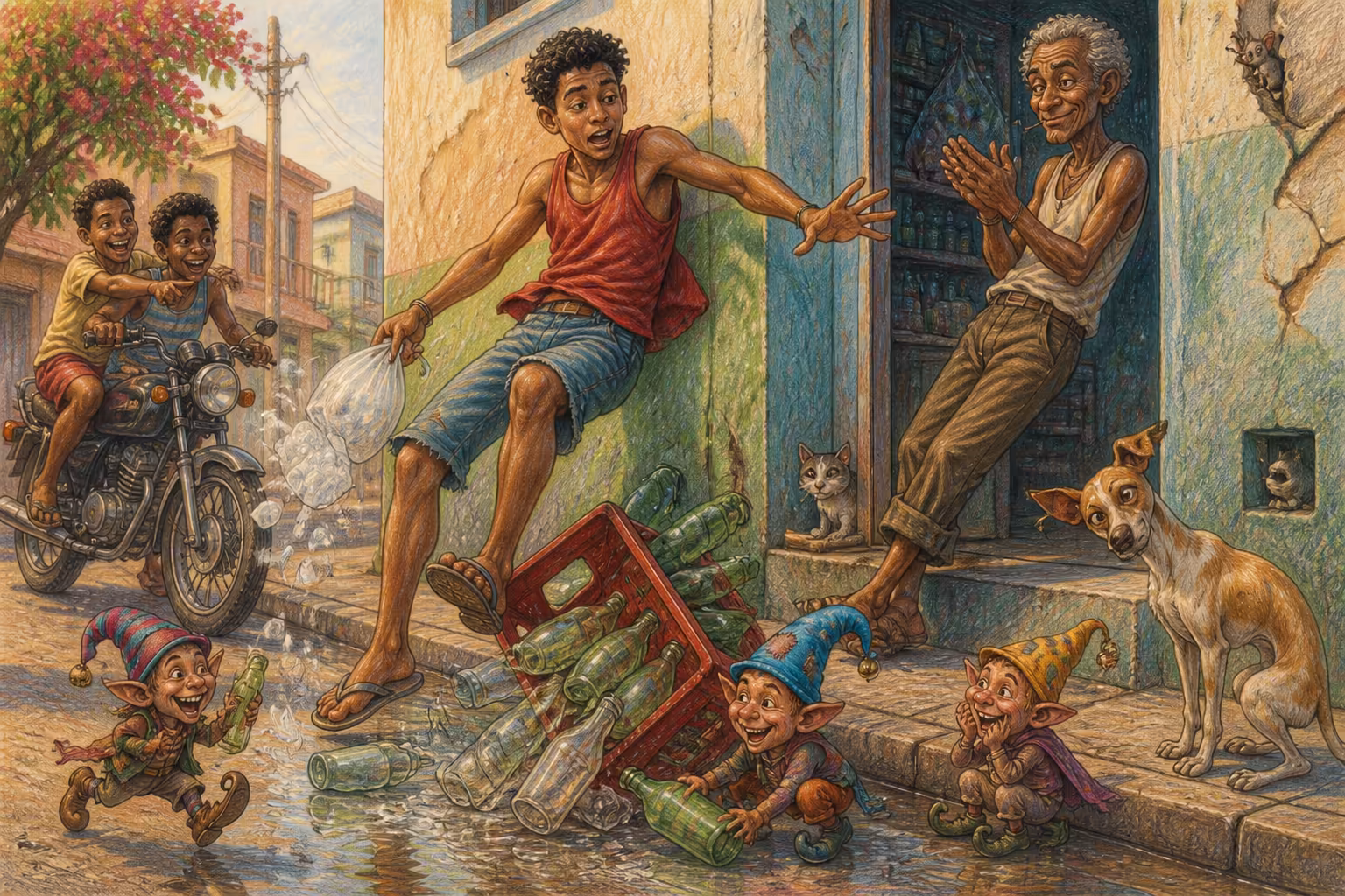 Escena de los Magikitos que ilustra la expresión Mira tú mamaguebaso