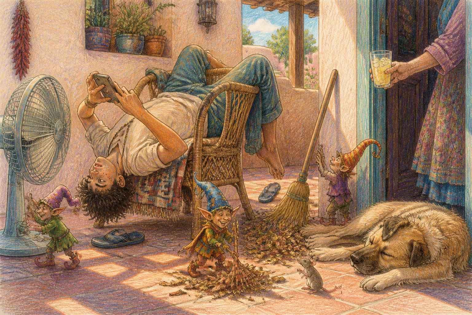 Escena de los Magikitos que ilustra la expresión Tirar la goma