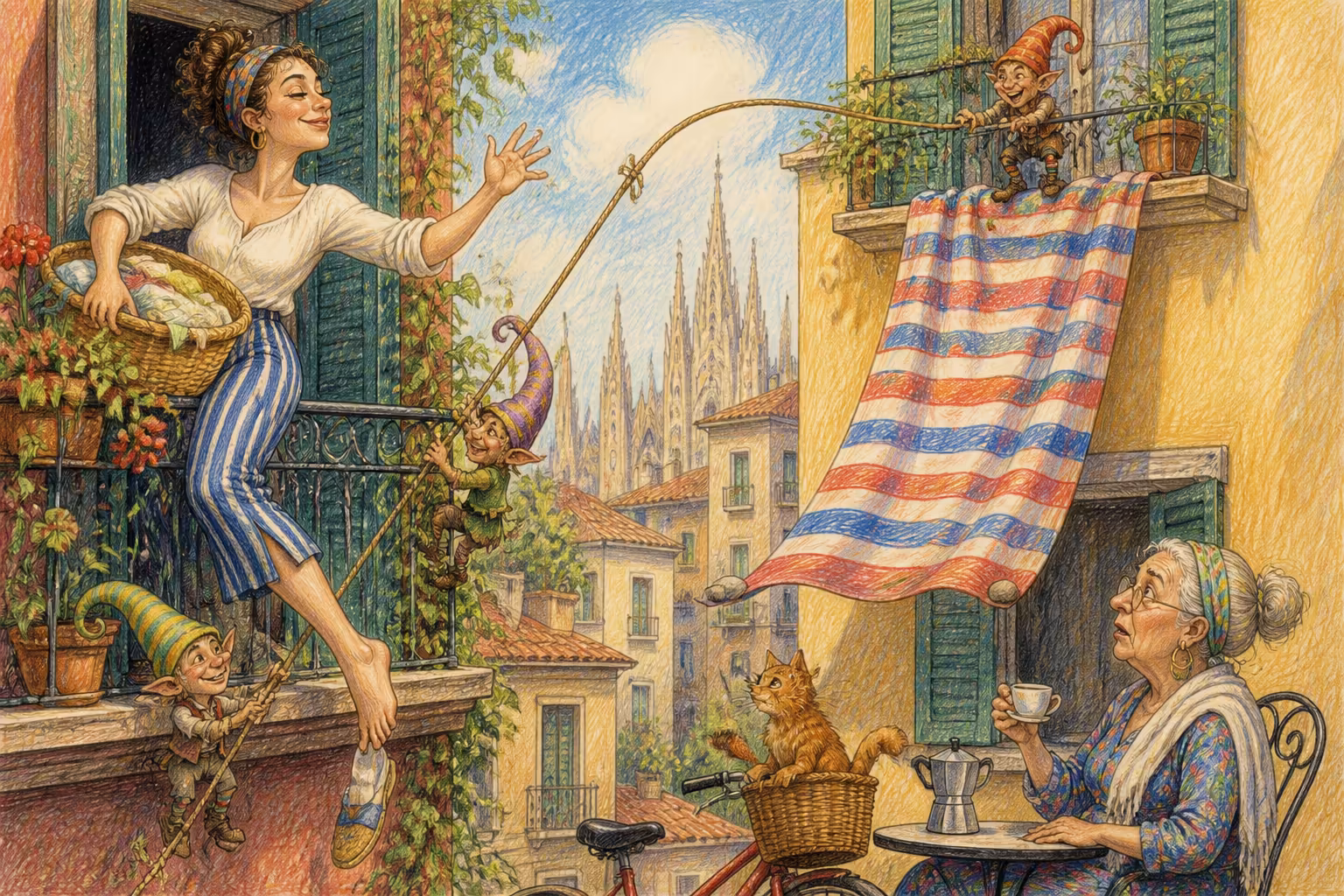 Una scena dei Magikitos che illustra l'espressione Ghe pensi mi