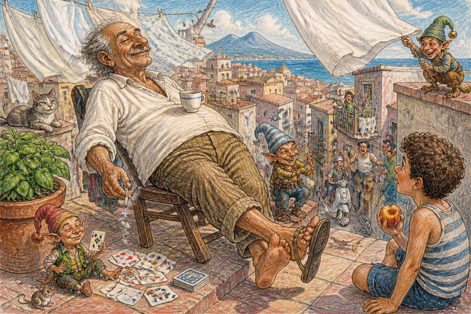 Una scena dei Magikitos che illustra l'espressione Sta' senza pensier'