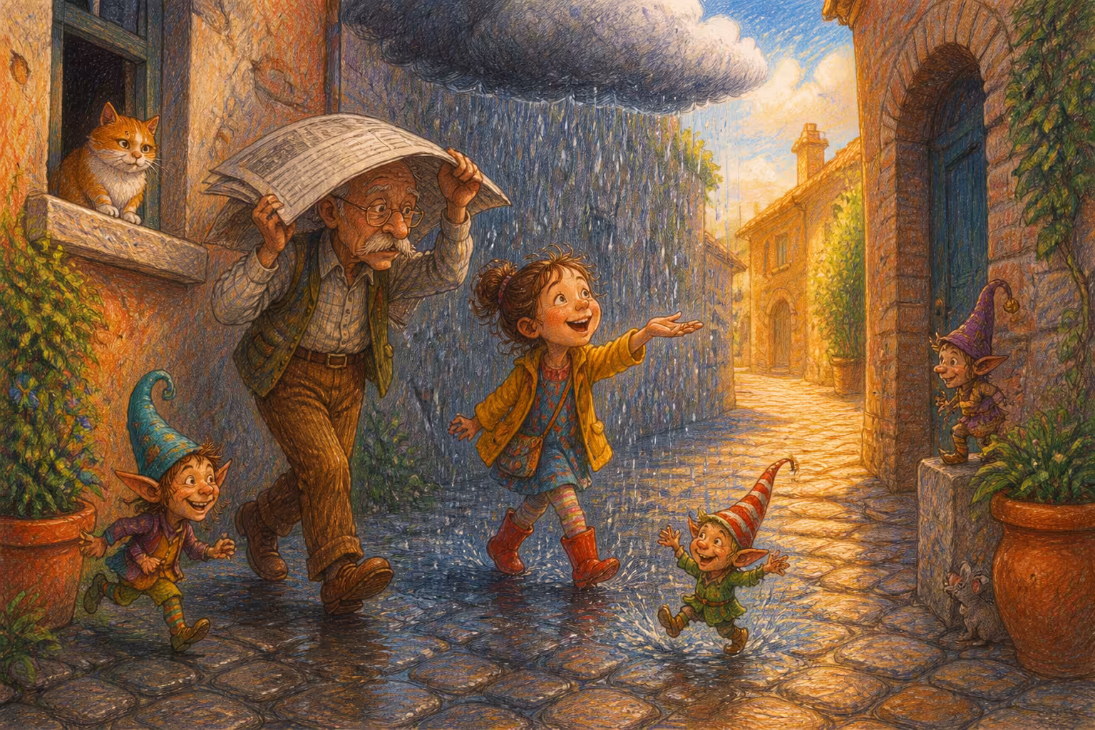 Una scena dei Magikitos che illustra l'espressione Piove a spizzichi e bocconi