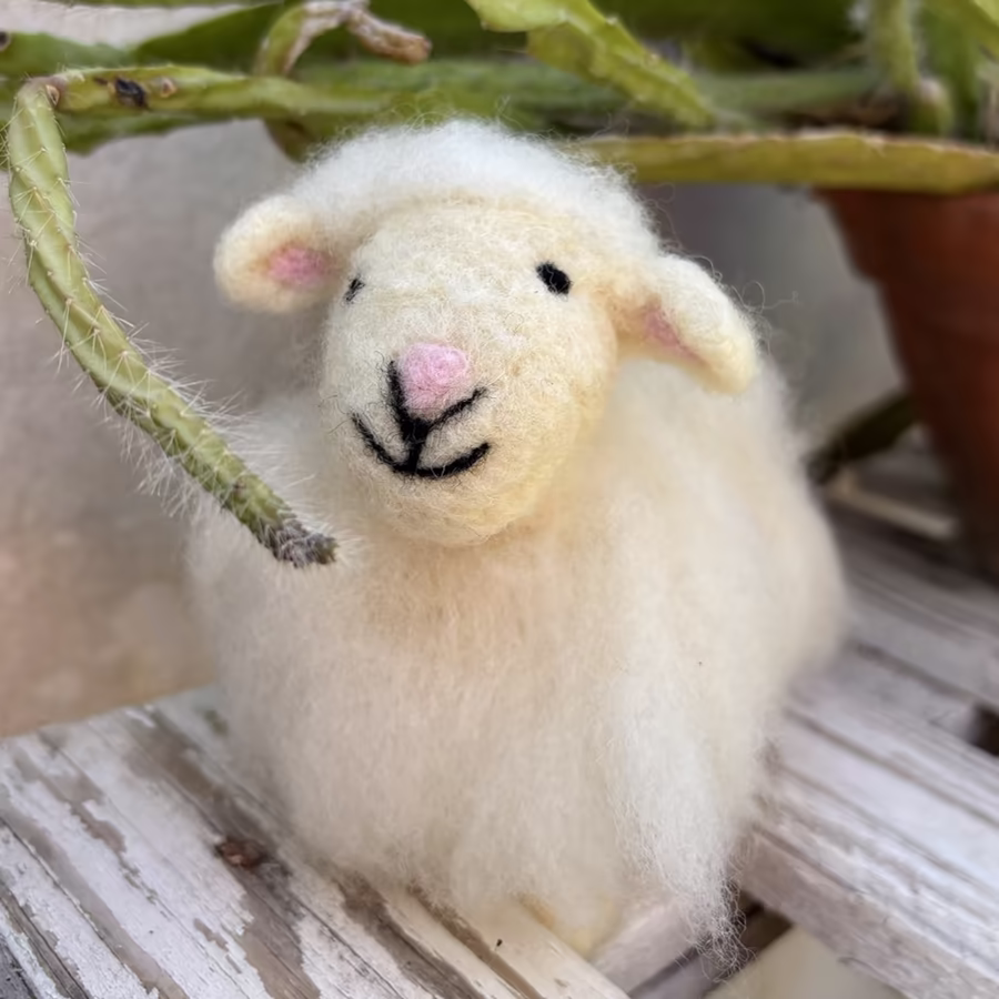 Ovejita Hecha De Lana Artesana