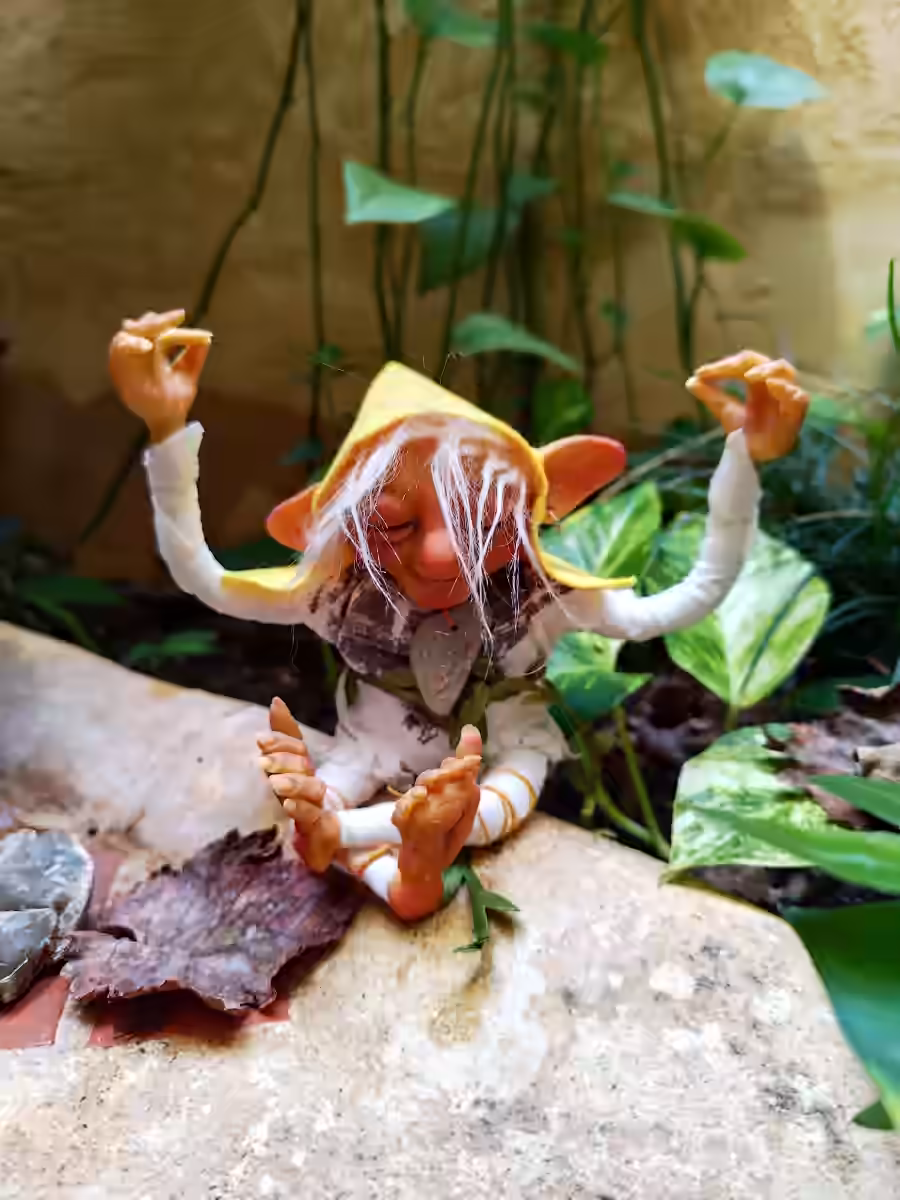 Smiling forest guardian brownie